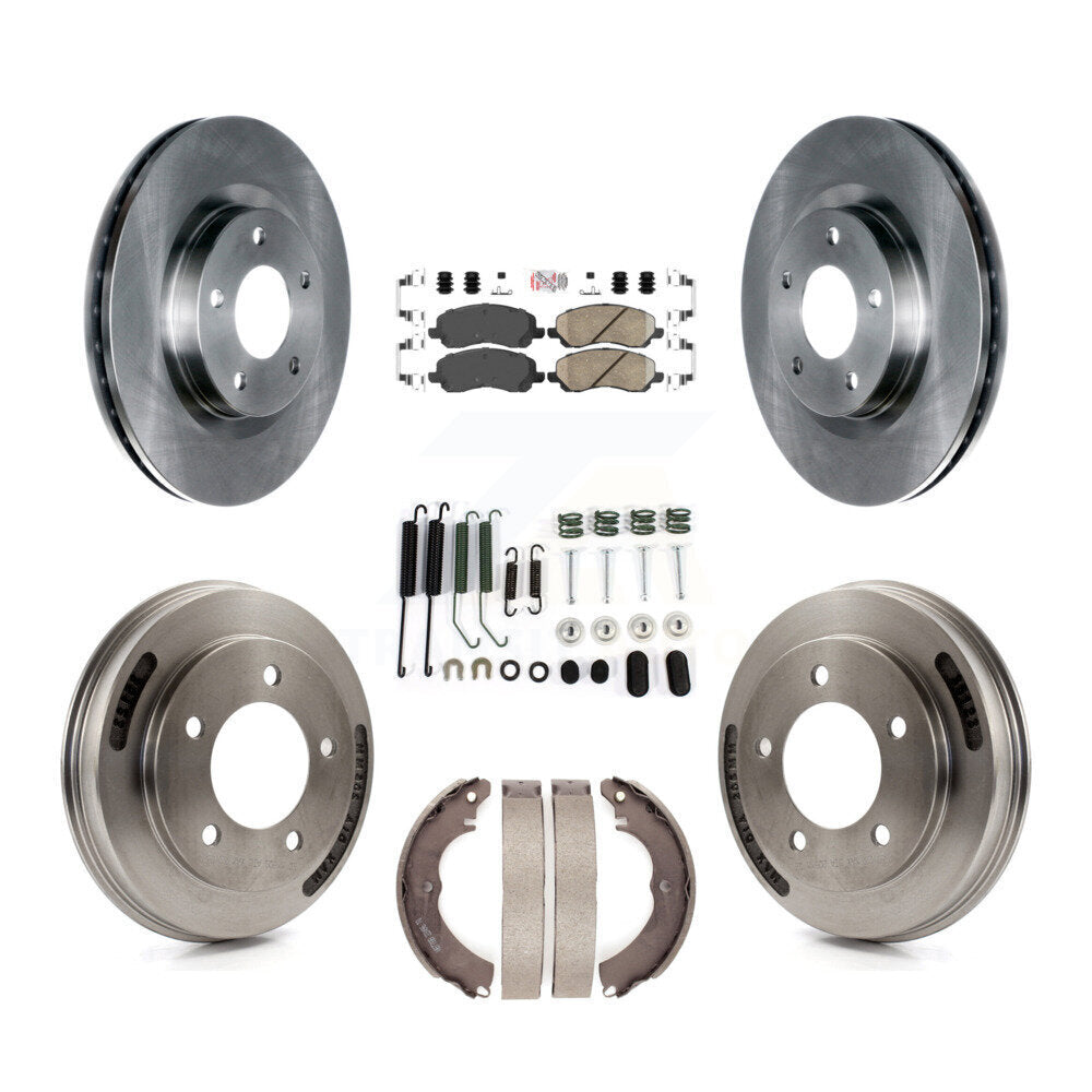 Front Rear Disc Brake Rotor Ceramic Pad And Drum Kit (7Pc) For 2008 Mitsubishi Lancer GTS K8A-107706