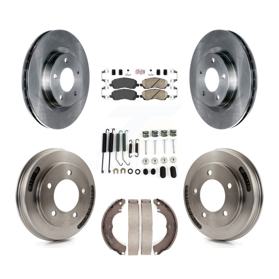 Front Rear Disc Brake Rotor Ceramic Pad And Drum Kit (7Pc) For 2008 Mitsubishi Lancer GTS K8A-107706