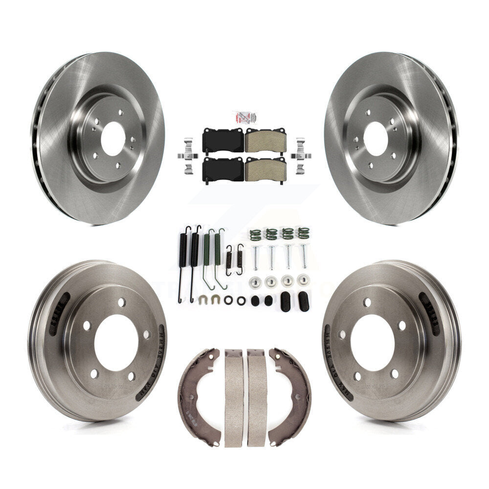 Front Rear Disc Brake Rotors Semi-Metallic Pads And Drum Kit (7Pc) For Mitsubishi Lancer K8A-107707