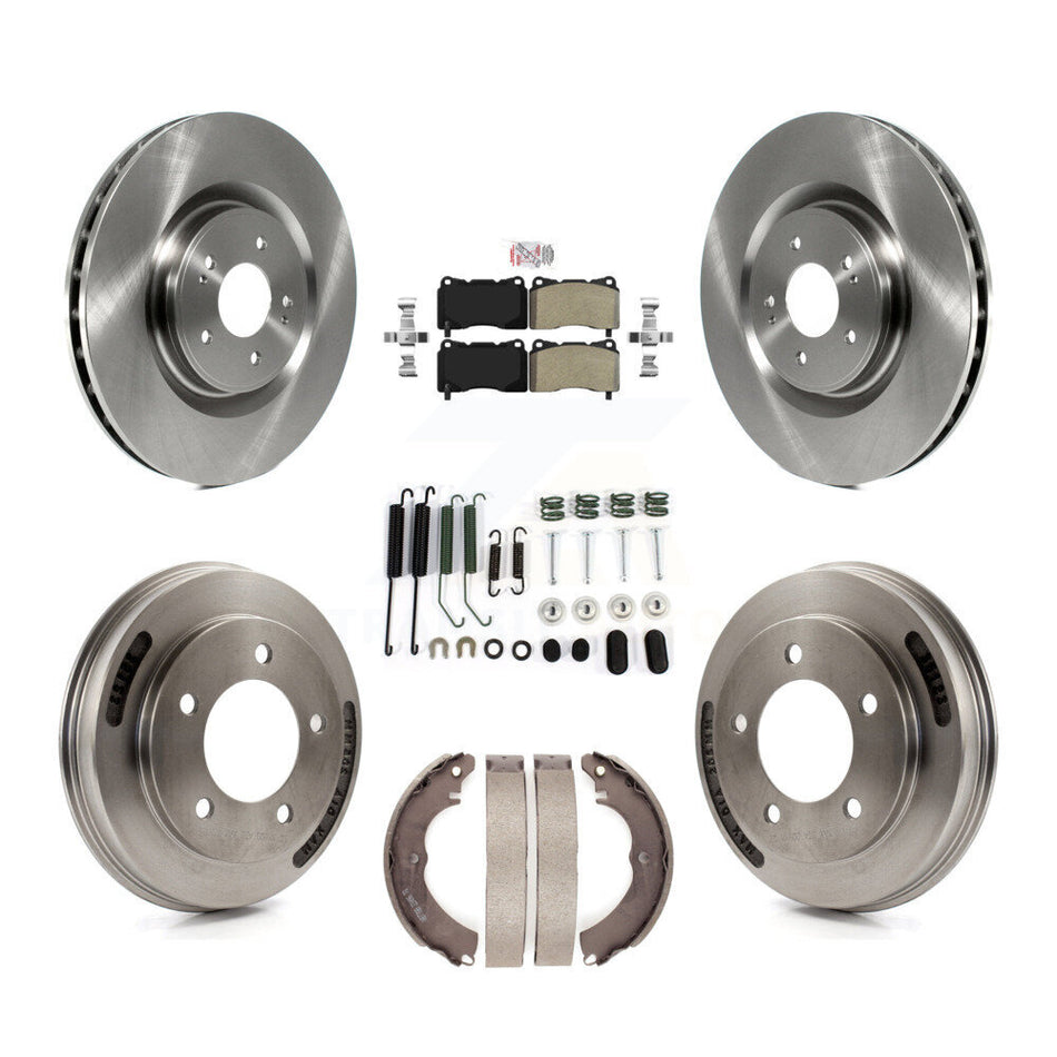 Front Rear Disc Brake Rotors Semi-Metallic Pads And Drum Kit (7Pc) For Mitsubishi Lancer K8A-107707