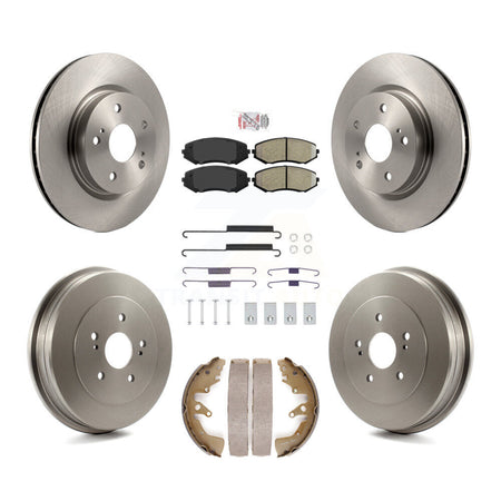 Front Rear Brake Rotor Semi-Metallic Pad Drum Kit (7Pc) For 2006-2008 Suzuki Grand Vitara K8A-107709