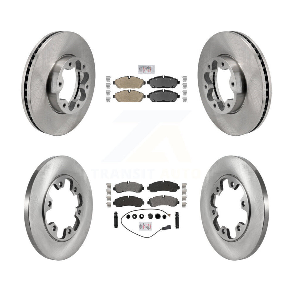 Front Rear Semi-Metallic Pad Brake Rotor Kit For 20-21 Ford Transit-350 With 6 Lug Wheels K8A-107724