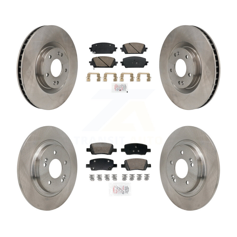 Front Rear Ceramic Pad & Disc Brake Rotor Kit For Hyundai Santa Fe Kia Sorento GAS engine K8A-107731