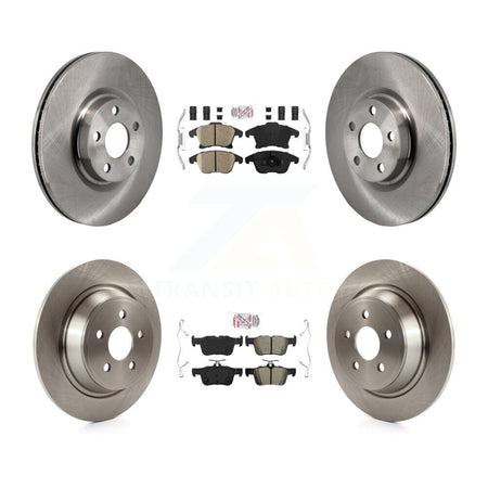 Front Ceramic Rear Semi-Metallic Pad Disc Brake Rotors Kit For 2017-2020 Lincoln MKZ 2.0L K8A-107735