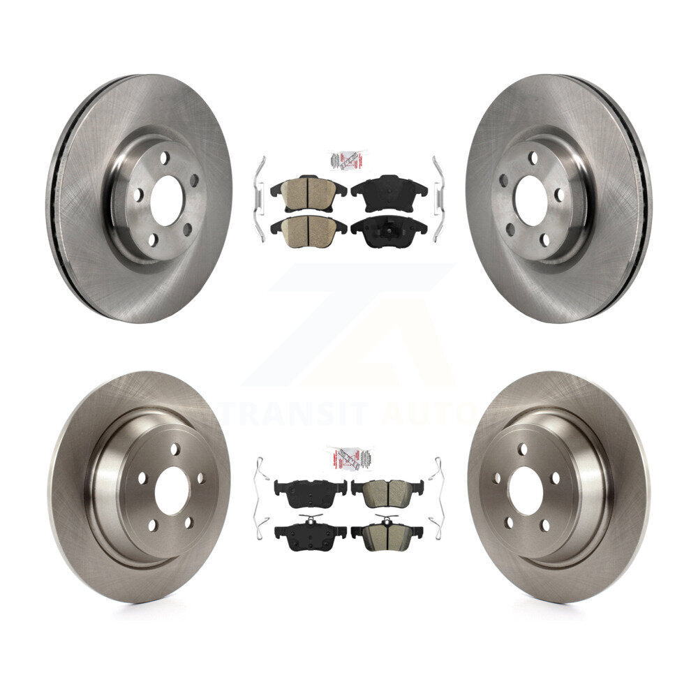 Front Ceramic Rear Semi-Metallic Pad Disc Brake Rotors Kit For 2017-2020 Lincoln MKZ 2.0L K8A-107737