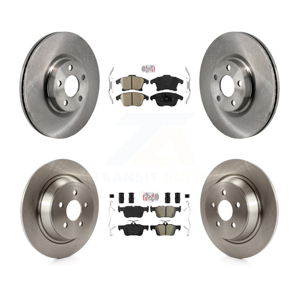 Front Ceramic Rear Semi-Metallic Pad Disc Brake Rotors Kit For 2017-2020 Lincoln MKZ 2.0L K8A-107738
