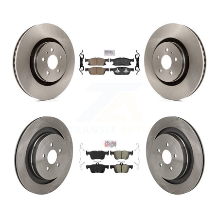 Front Ceramic Rear Semi-Metallic Pads And Disc Brake Rotors Kit For Lincoln Nautilus K8A-107739