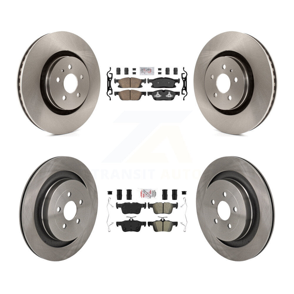 Front Ceramic Rear Semi-Metallic Pads And Disc Brake Rotors Kit For Lincoln Nautilus K8A-107742