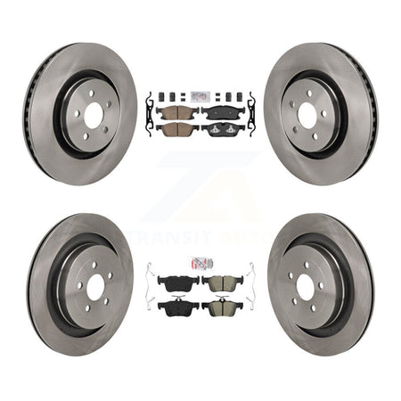 Front Ceramic Rear Semi-Metallic Pad Disc Brake Rotor Kit For 2019 Ford Edge ST with 2.7L K8A-107745