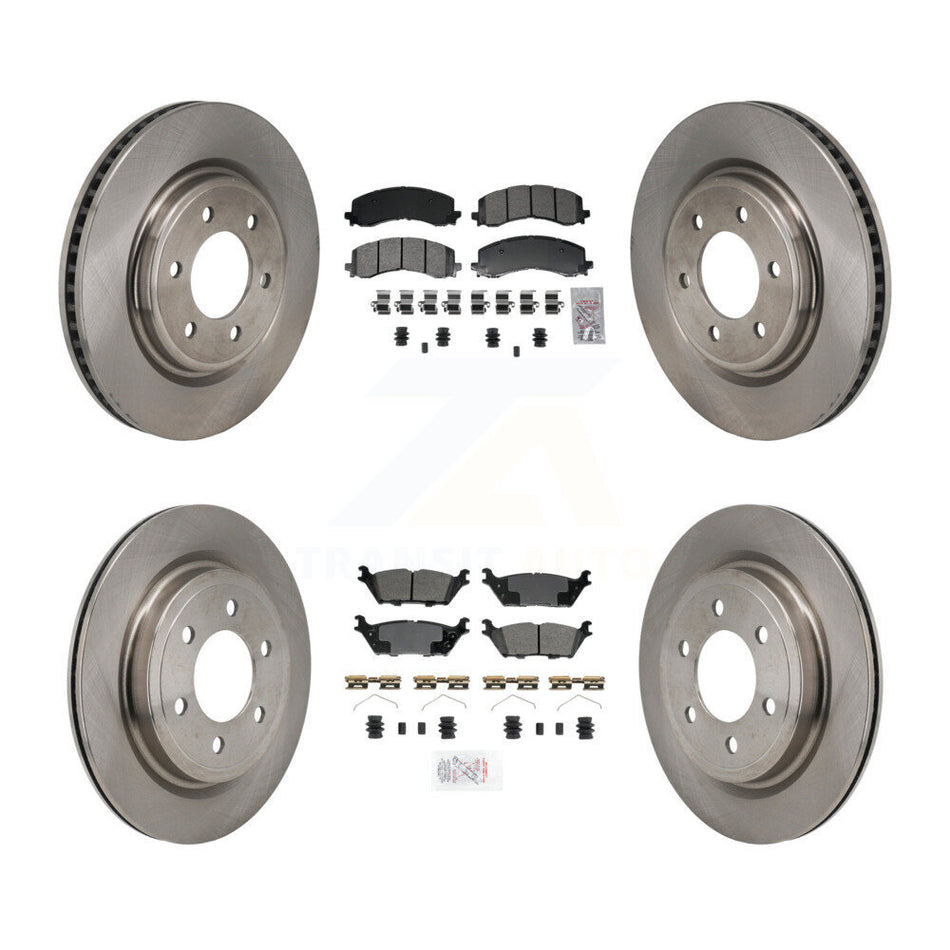 Front Rear Semi-Metallic Pad Brake Rotors Kit For Ford F-150 Expedition Lincoln Navigator K8A-107784