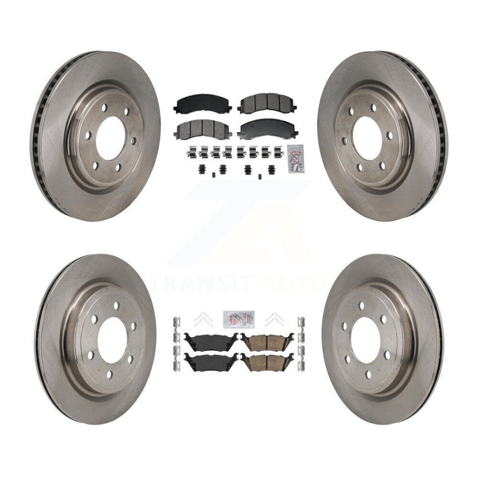 Front Semi-Metallic Rear Ceramic Pad & Brake Rotors Kit For Ford F-150 Expedition Lincoln K8A-107785