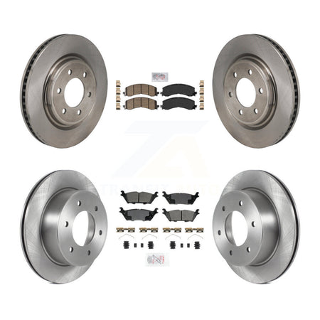 Front Ceramic Rear Semi-Metallic Pad Disc Brake Rotors Kit For 2022-2023 Ford Bronco 3.0L K8A-107786