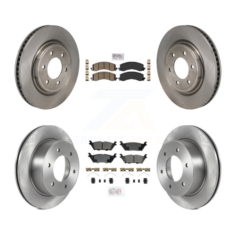 Front Ceramic Rear Semi-Metallic Pad Disc Brake Rotors Kit For 2022-2023 Ford Bronco 3.0L K8A-107786