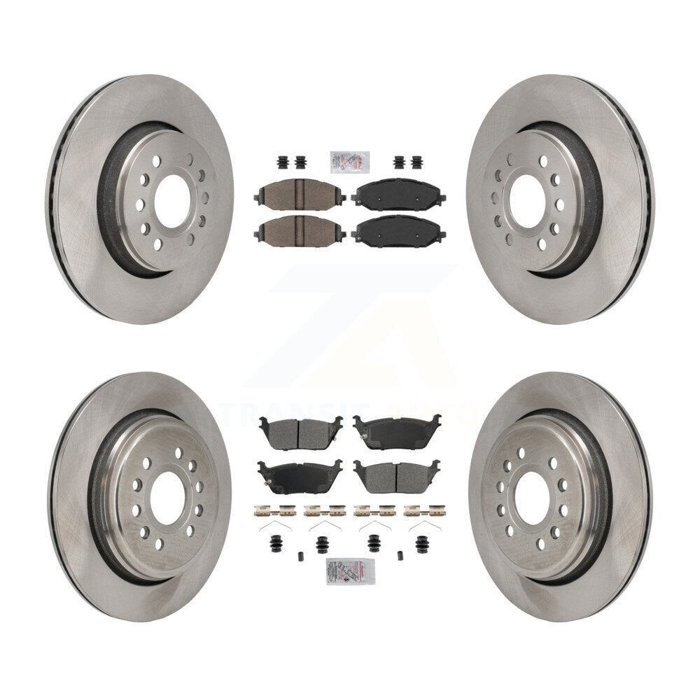 Front Rear Semi-Metallic Pad And Disc Brake Rotors Kit For Ram 1500 Jeep Wagoneer Grand L K8A-107798