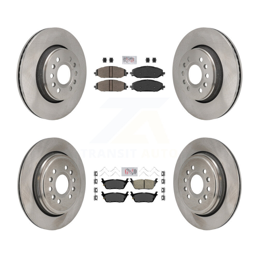 Front Semi-Metallic Rear Ceramic Pad & Brake Rotor Kit For Ram 1500 Jeep Wagoneer Grand L K8A-107799