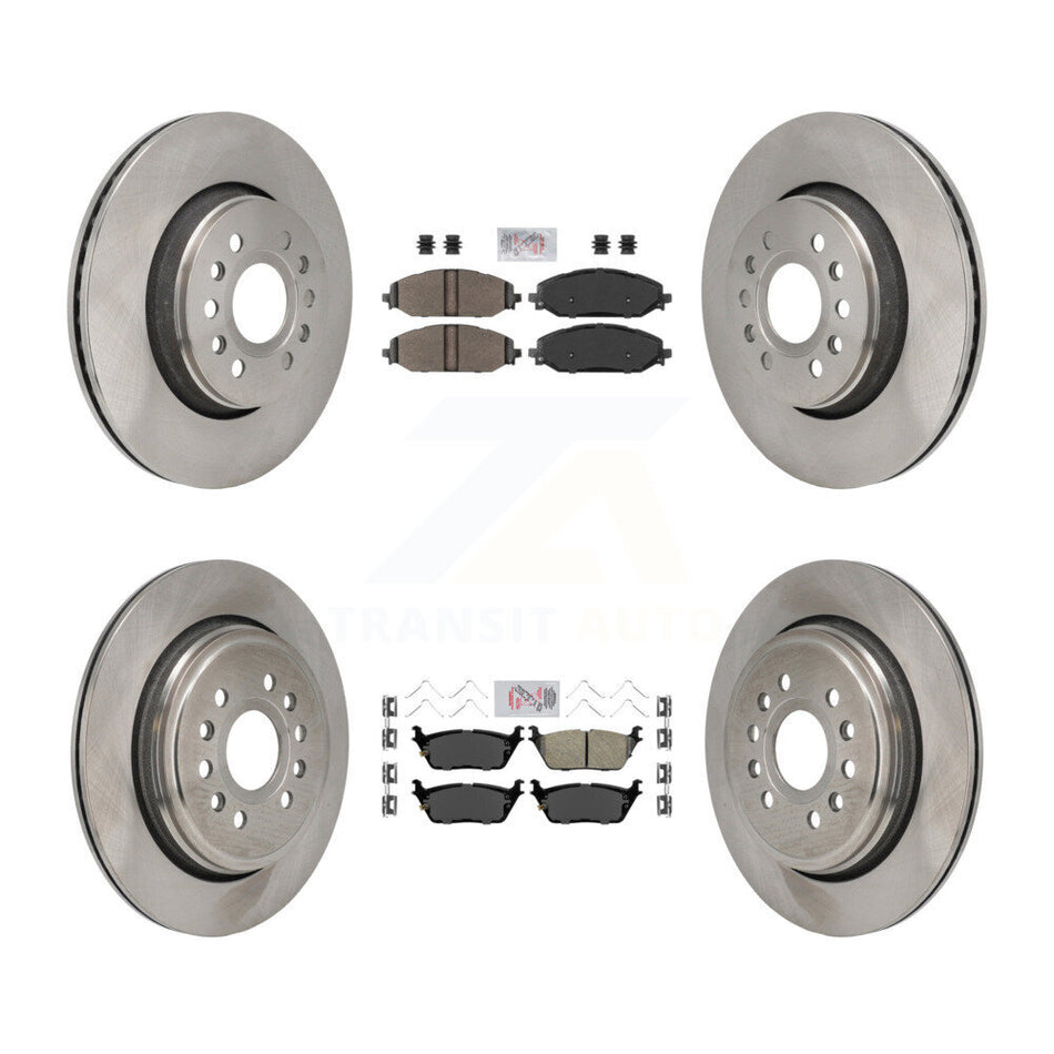 Front Semi-Metallic Rear Ceramic Pad & Brake Rotor Kit For Ram 1500 Jeep Wagoneer Grand L K8A-107799