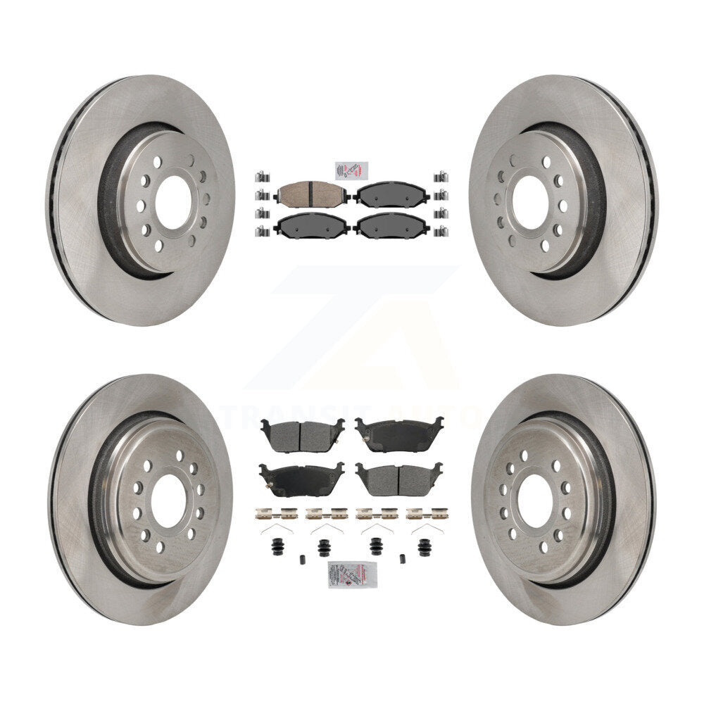 Front Ceramic Rear Semi-Metallic Pad & Brake Rotor Kit For Ram 1500 Jeep Wagoneer Grand L K8A-107800