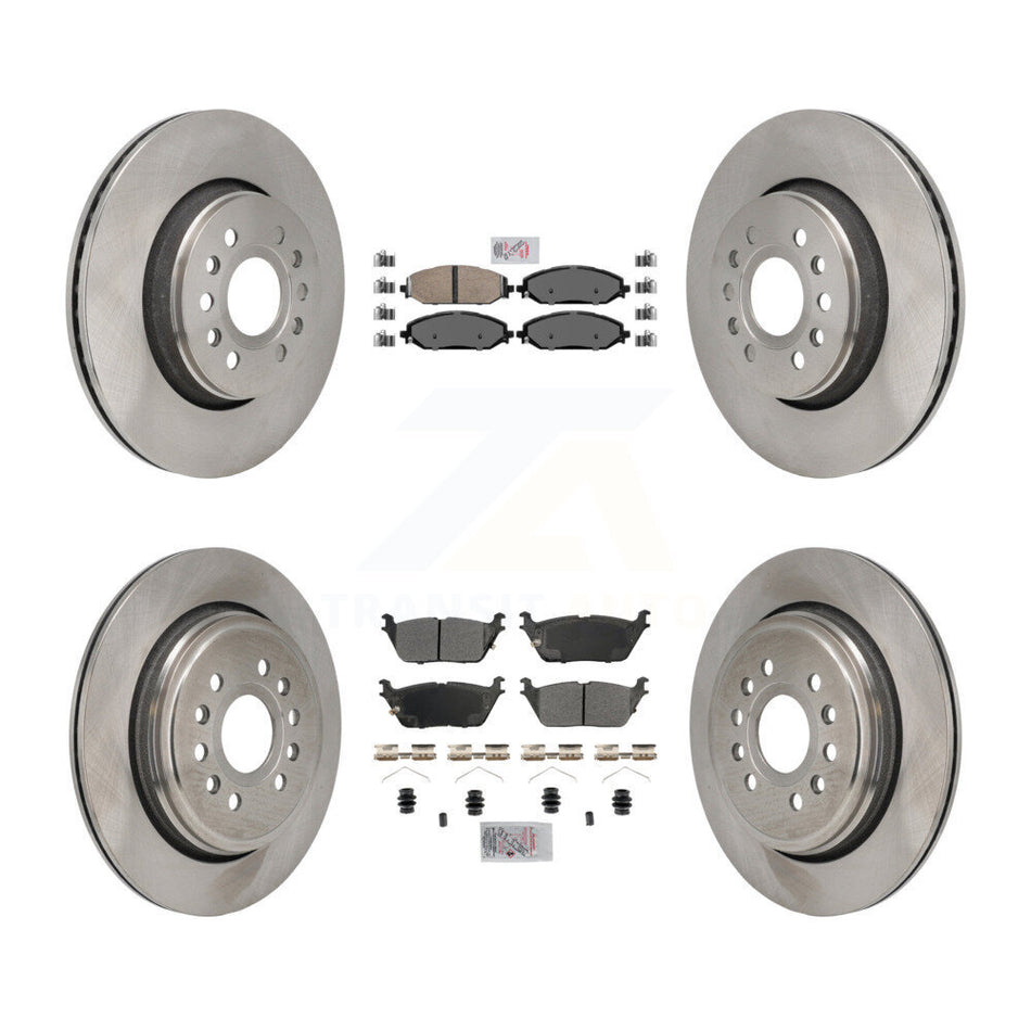 Front Ceramic Rear Semi-Metallic Pad & Brake Rotor Kit For Ram 1500 Jeep Wagoneer Grand L K8A-107800