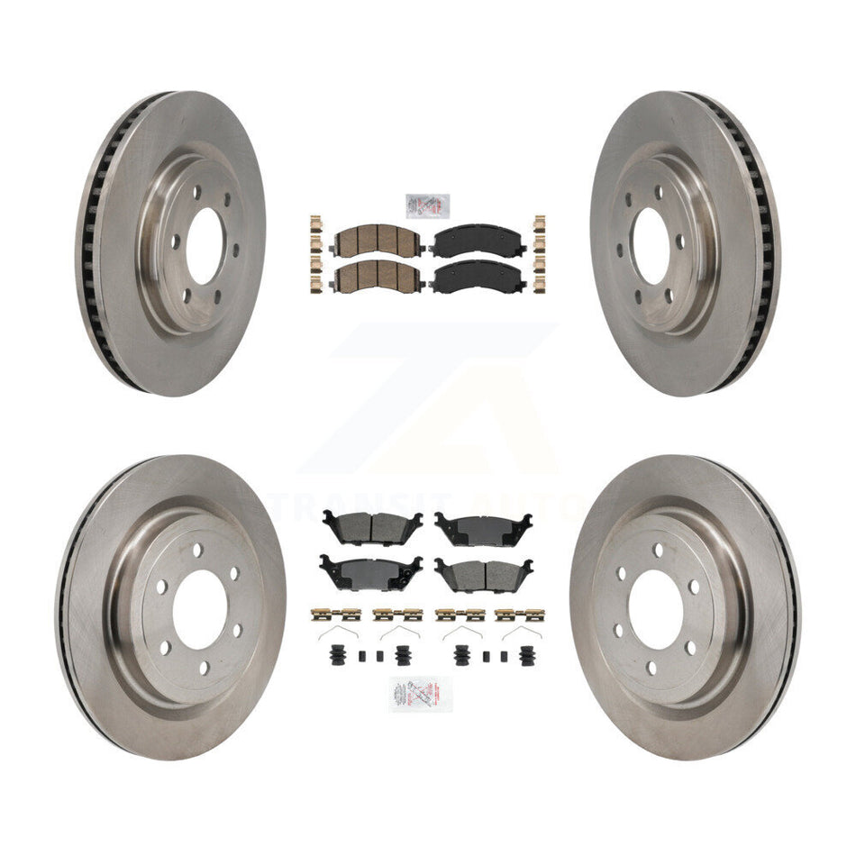 Front Ceramic Rear Semi-Metallic Pads And Disc Brake Rotors Kit For Ford F-150 Lightning K8A-107832