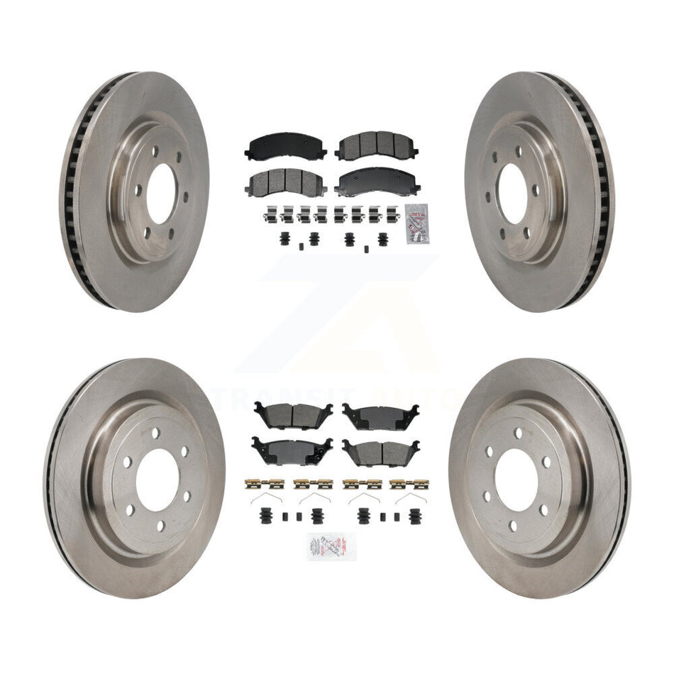 Front Rear Semi-Metallic Pads And Disc Brake Rotors Kit For Ford F-150 Lightning K8A-107834