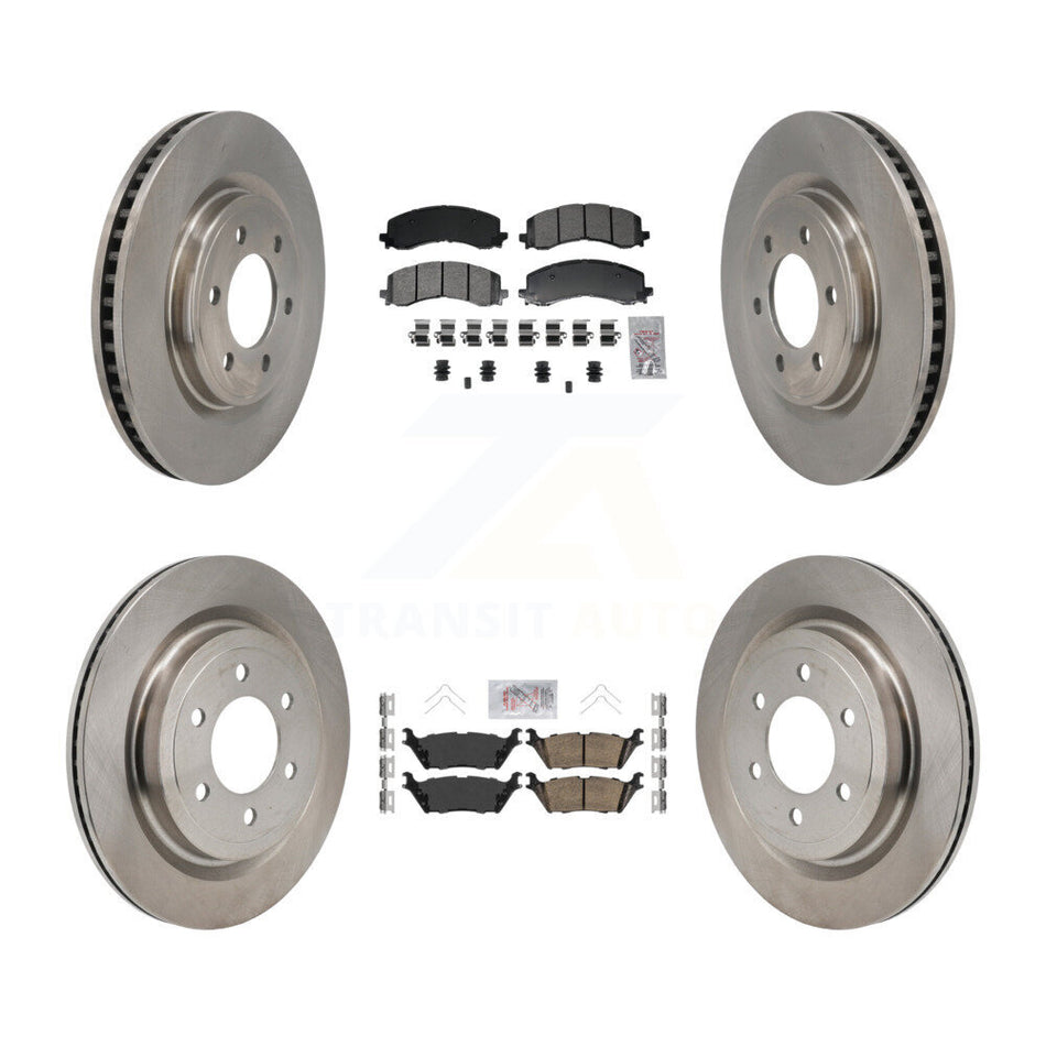 Front Semi-Metallic Rear Ceramic Pads And Disc Brake Rotors Kit For Ford F-150 Lightning K8A-107835