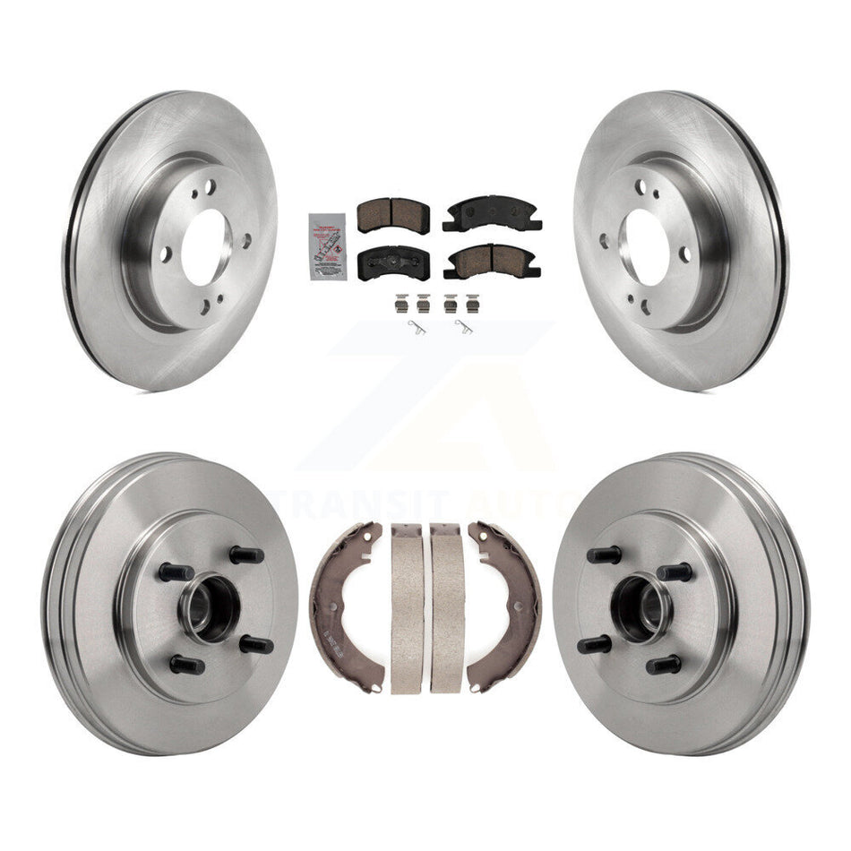 Front Rear Brake Rotor Ceramic Pad Drum Kit For Mitsubishi Mirage G4 With 1 Mounting Hole K8A-107946