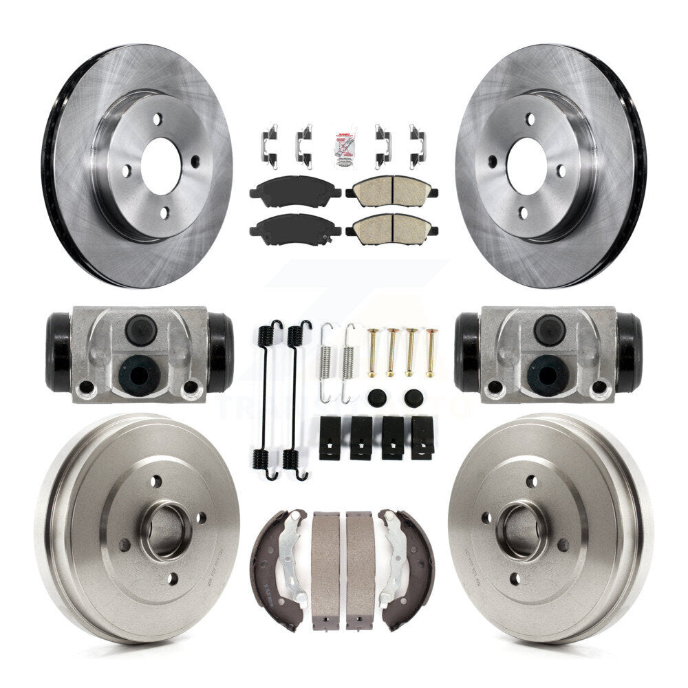 Front Rear Disc Brake Rotors Ceramic Pads And Drum Kit (9Pc) For Nissan Micra Versa Note K8A-107947