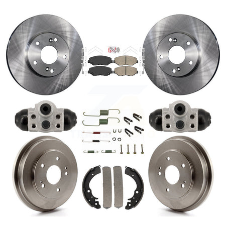Front Rear Disc Brake Rotors Ceramic Pads And Drum Kit (9Pc) For Honda Fit K8A-107951