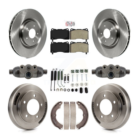 Front Rear Disc Brake Rotors Semi-Metallic Pads And Drum Kit (9Pc) For Mitsubishi Lancer K8A-107952