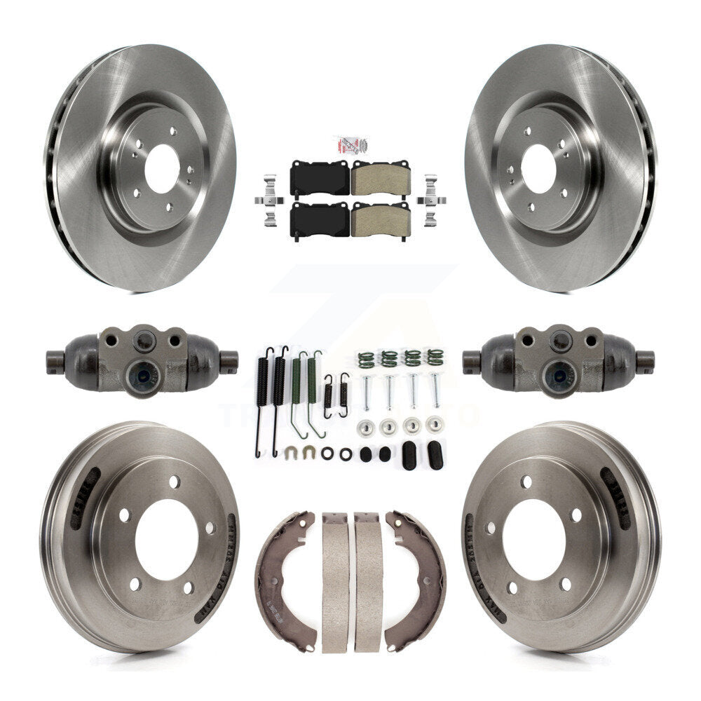 Front Rear Disc Brake Rotors Semi-Metallic Pads And Drum Kit (9Pc) For Mitsubishi Lancer K8A-107953