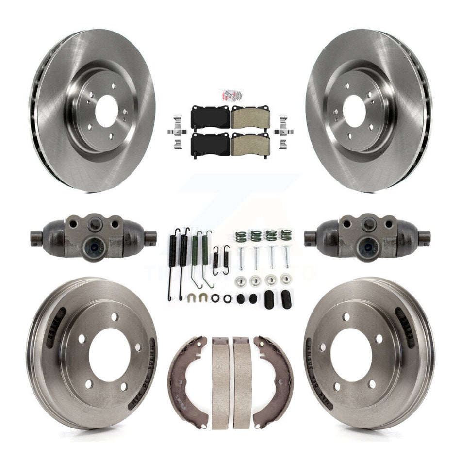 Front Rear Disc Brake Rotors Semi-Metallic Pads And Drum Kit (9Pc) For Mitsubishi Lancer K8A-107953