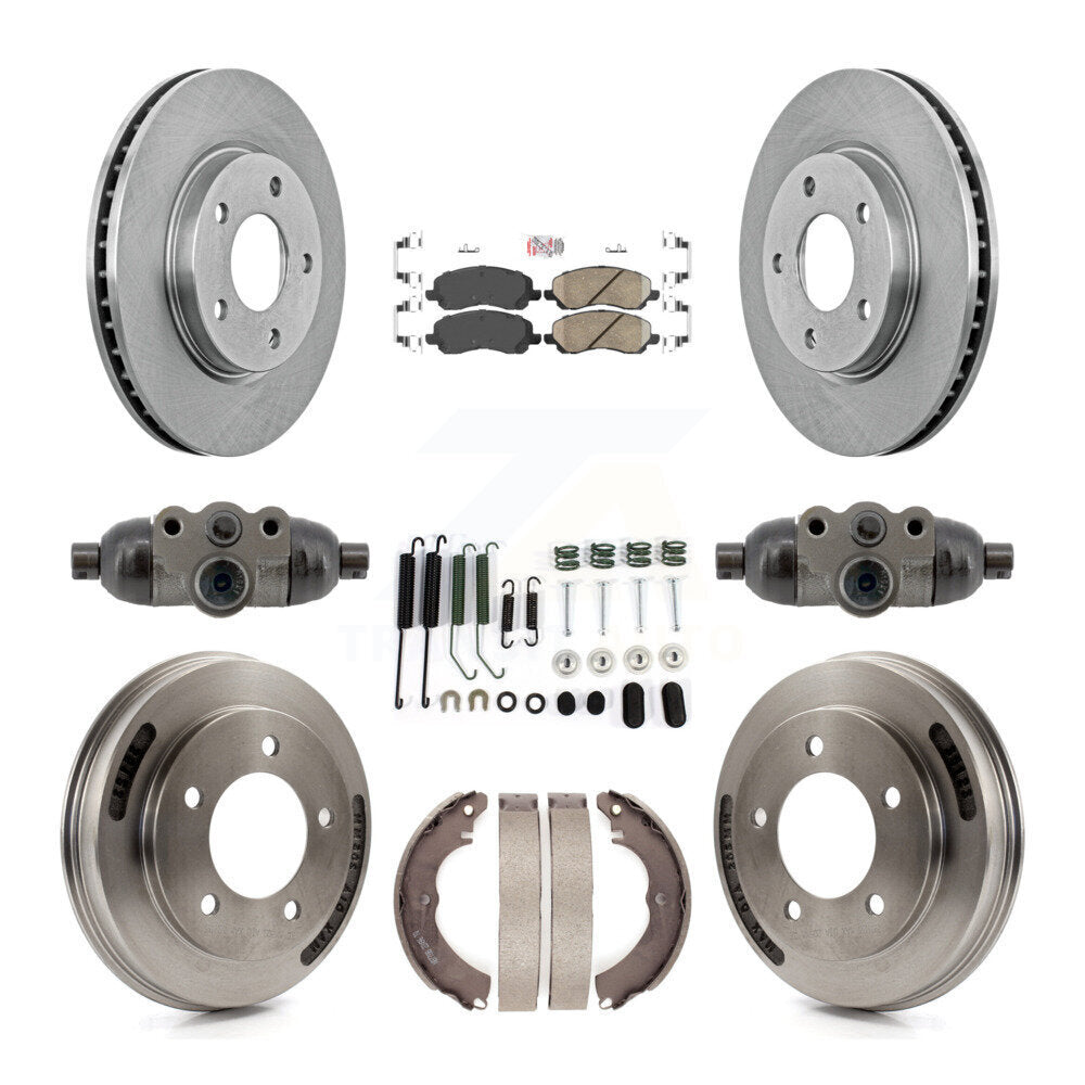 Front Rear Disc Brake Rotors Ceramic Pads And Drum Kit (9Pc) For Mitsubishi Lancer K8A-107954