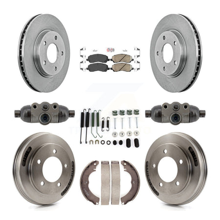 Front Rear Disc Brake Rotors Ceramic Pads And Drum Kit (9Pc) For Mitsubishi Lancer K8A-107954