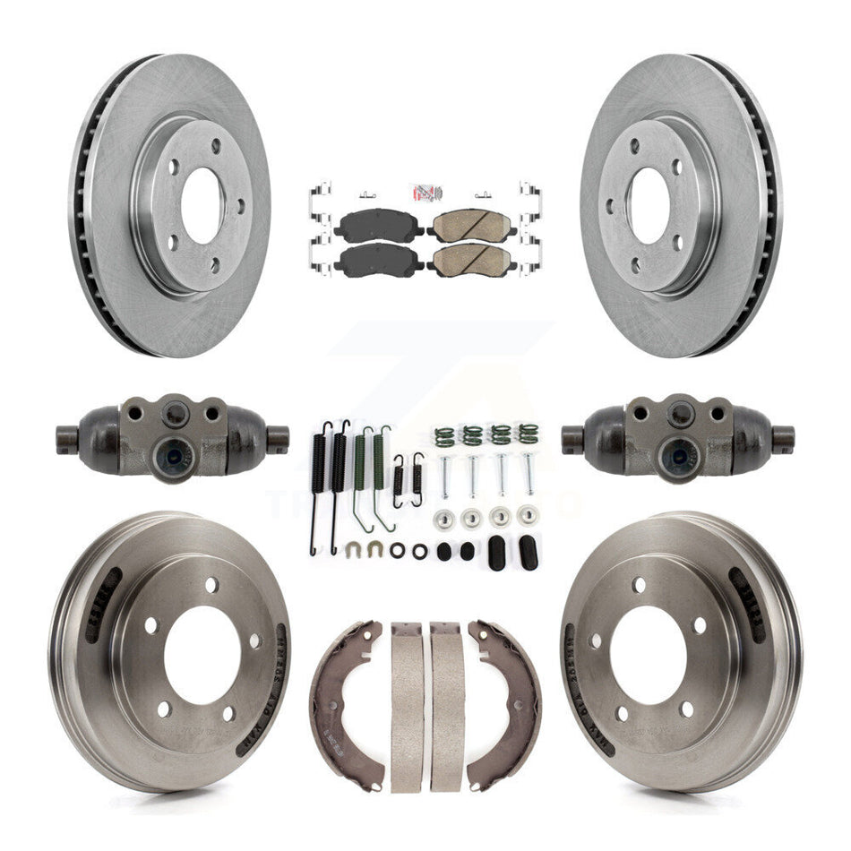 Front Rear Disc Brake Rotors Ceramic Pads And Drum Kit (9Pc) For Mitsubishi Lancer K8A-107954