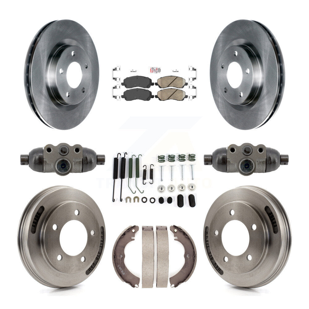 Front Rear Disc Brake Rotor Ceramic Pad And Drum Kit (9Pc) For 2008 Mitsubishi Lancer GTS K8A-107955