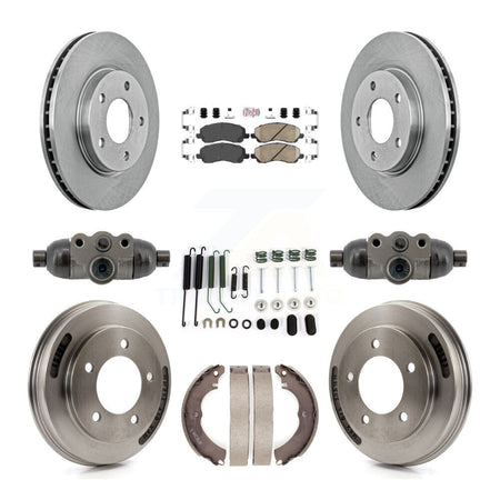 Front Rear Disc Brake Rotors Ceramic Pads And Drum Kit (9Pc) For Mitsubishi Lancer K8A-107956
