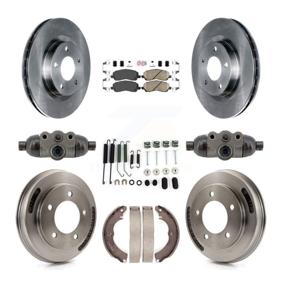 Front Rear Disc Brake Rotor Ceramic Pad And Drum Kit (9Pc) For 2008 Mitsubishi Lancer GTS K8A-107957