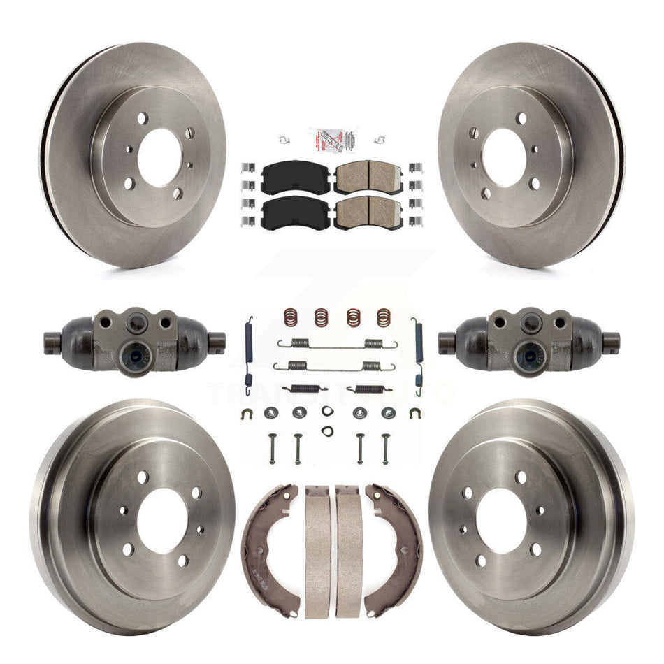 Front Rear Disc Brake Rotors Ceramic Pads And Drum Kit (9Pc) For Mitsubishi Lancer K8A-107959