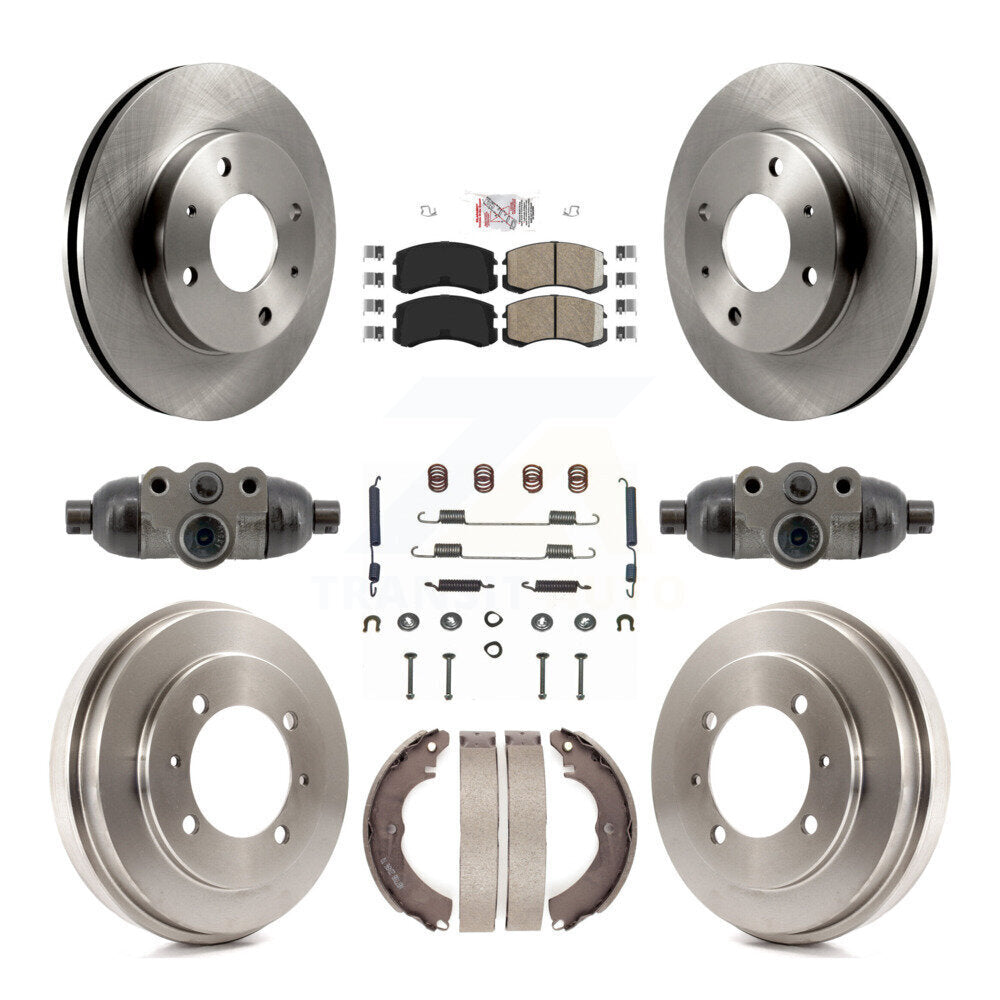 Front Rear Disc Brake Rotors Ceramic Pads And Drum Kit (9Pc) For Mitsubishi Lancer K8A-107961