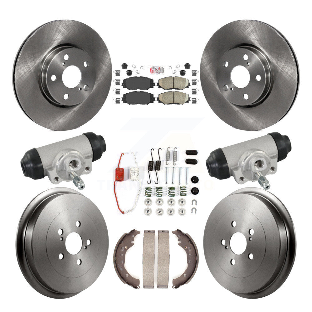 Front Rear Disc Brake Rotors Ceramic Pads And Drum Kit (9Pc) For Toyota Corolla K8A-107962