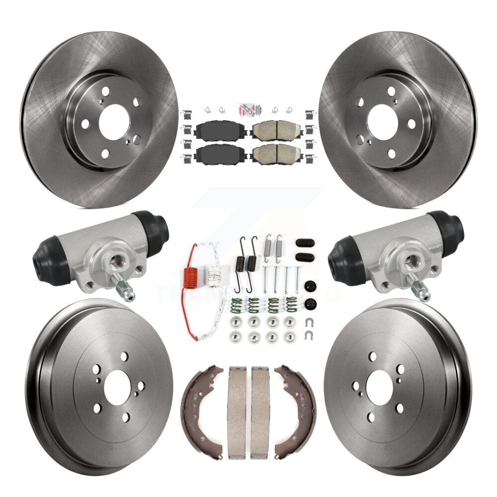 Front Rear Disc Brake Rotors Ceramic Pads And Drum Kit (9Pc) For Toyota Corolla K8A-107963