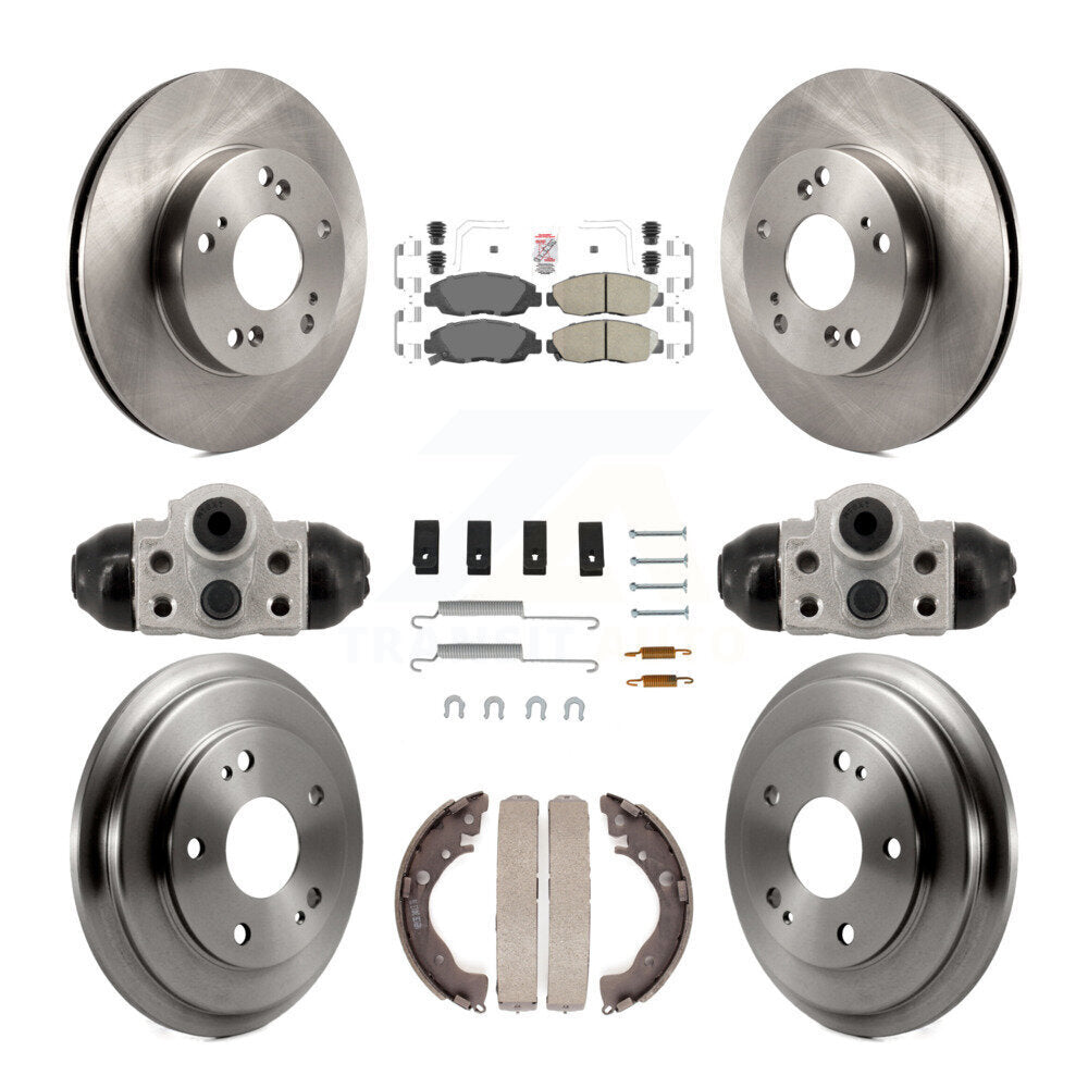 Front Rear Disc Brake Rotors Ceramic Pads And Drum Kit (9Pc) For Honda Civic K8A-107965