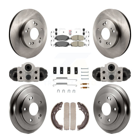 Front Rear Disc Brake Rotors Ceramic Pads And Drum Kit (9Pc) For Honda Civic K8A-107965