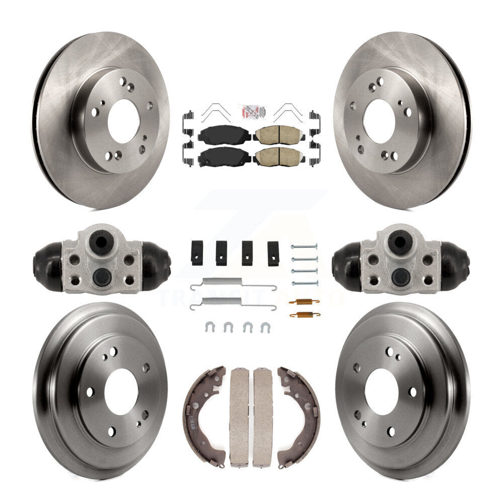 Front Rear Disc Brake Rotors Ceramic Pads And Drum Kit (9Pc) For Honda Civic K8A-107966