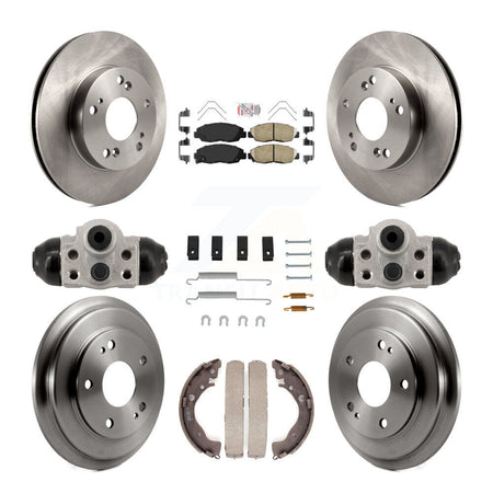 Front Rear Disc Brake Rotors Ceramic Pads And Drum Kit (9Pc) For Honda Civic K8A-107966
