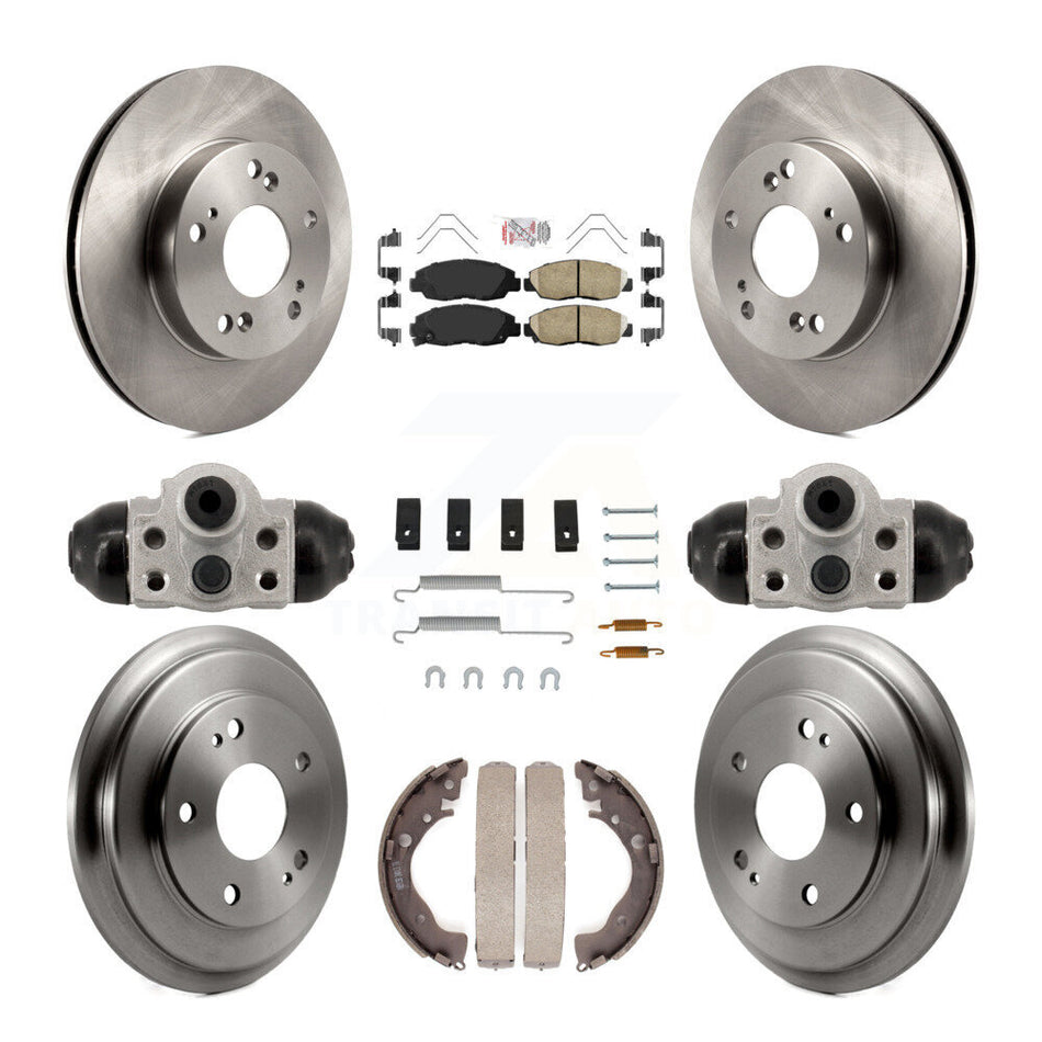 Front Rear Disc Brake Rotors Ceramic Pads And Drum Kit (9Pc) For Honda Civic K8A-107966