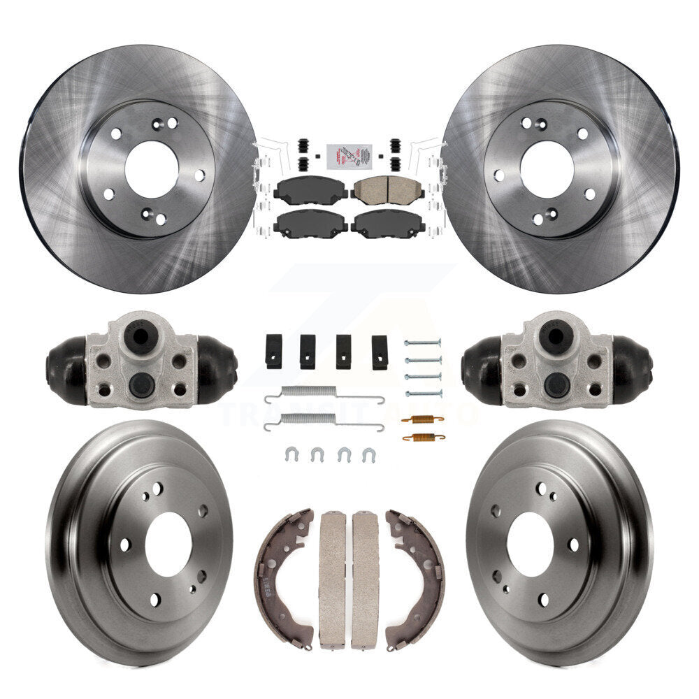 Front Rear Disc Brake Rotors Ceramic Pads And Drum Kit (9Pc) For Honda Civic K8A-107967