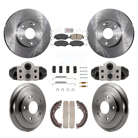 Front Rear Disc Brake Rotors Ceramic Pads And Drum Kit (9Pc) For Honda Civic K8A-107968