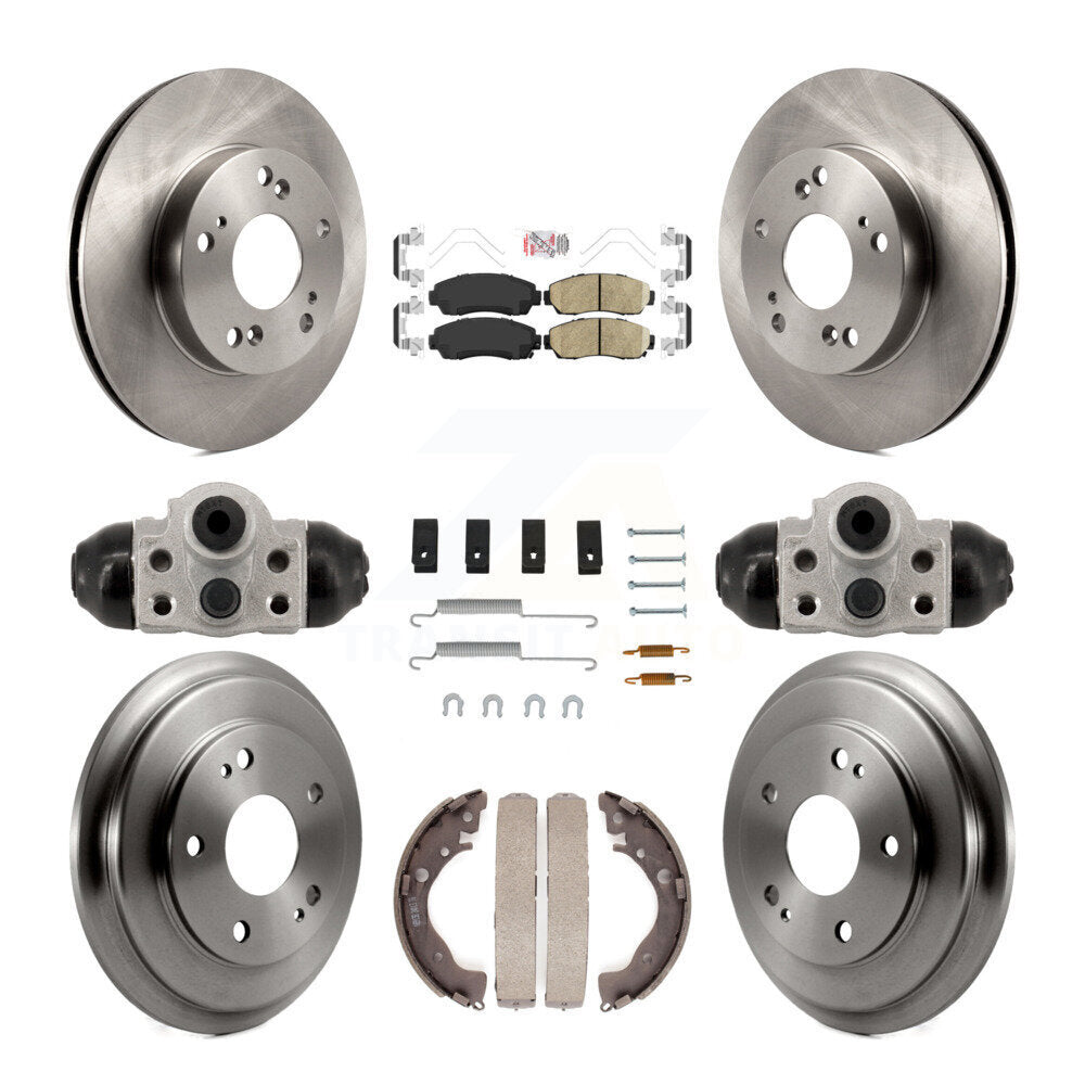 Front Rear Disc Brake Rotors Ceramic Pads And Drum Kit (9Pc) For Honda Civic K8A-107969