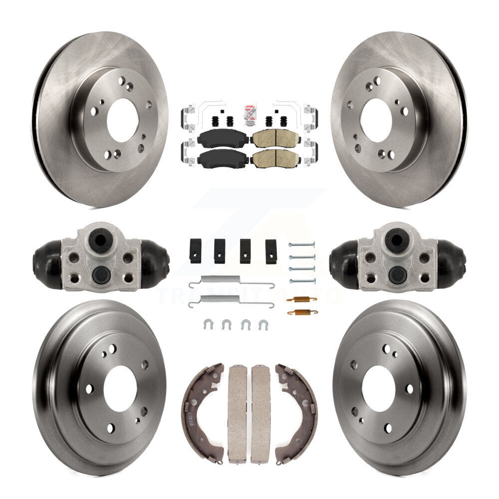 Front Rear Disc Brake Rotors Ceramic Pads And Drum Kit (9Pc) For Honda Civic K8A-107970